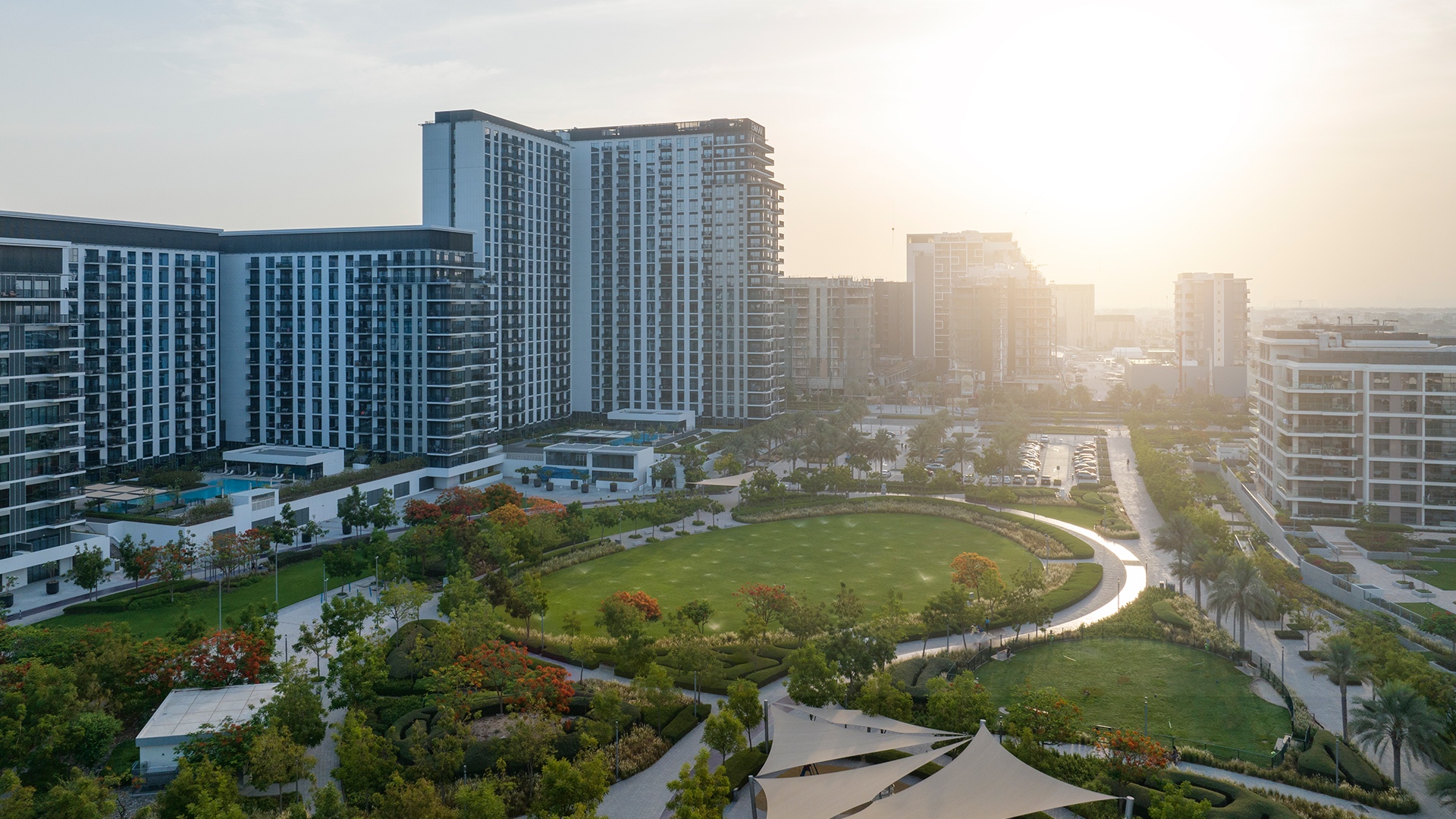 Green residential setting in Dubai Hills Estate